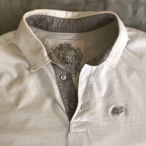Fox deluxe white polo shirt size small